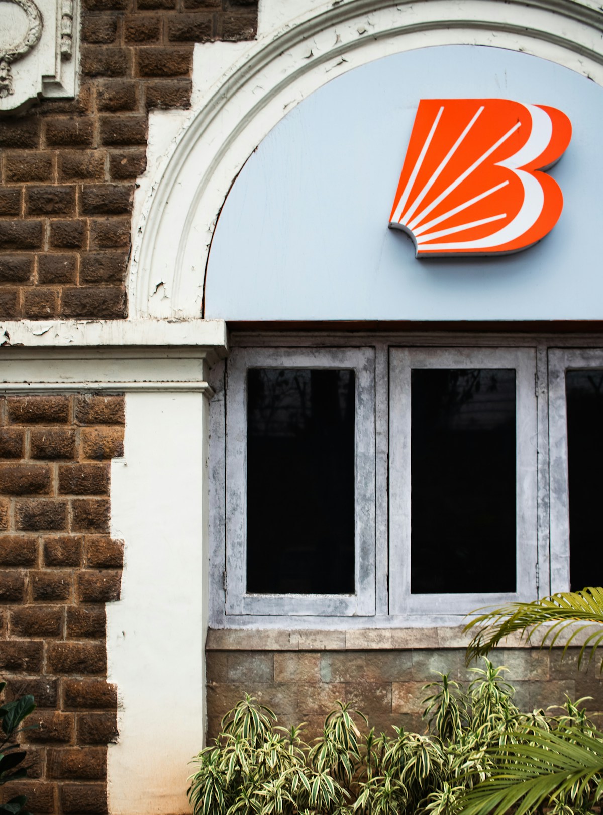 Bank of Baroda branch building and logo
