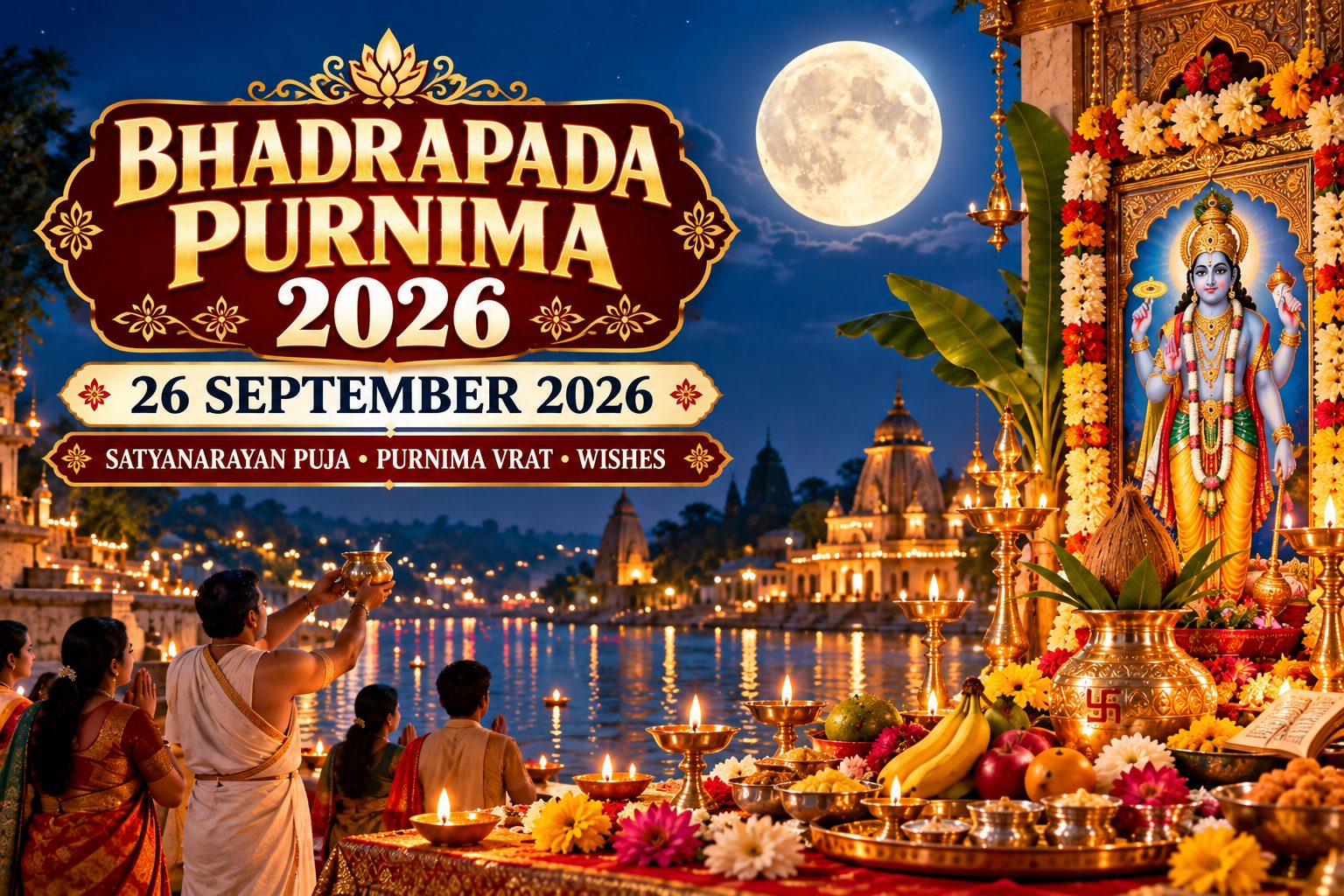 Bhadrapada Purnima 2026 September 26 Satyanarayan Puja Purnima Vrat wishes