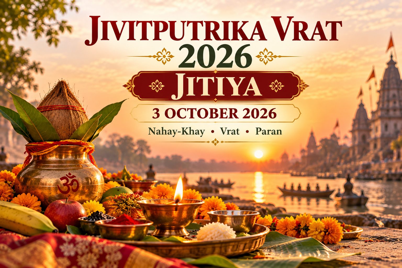 Jivitputrika Vrat Jitiya 2026 3 October Nahay-Khay Vrat Paran