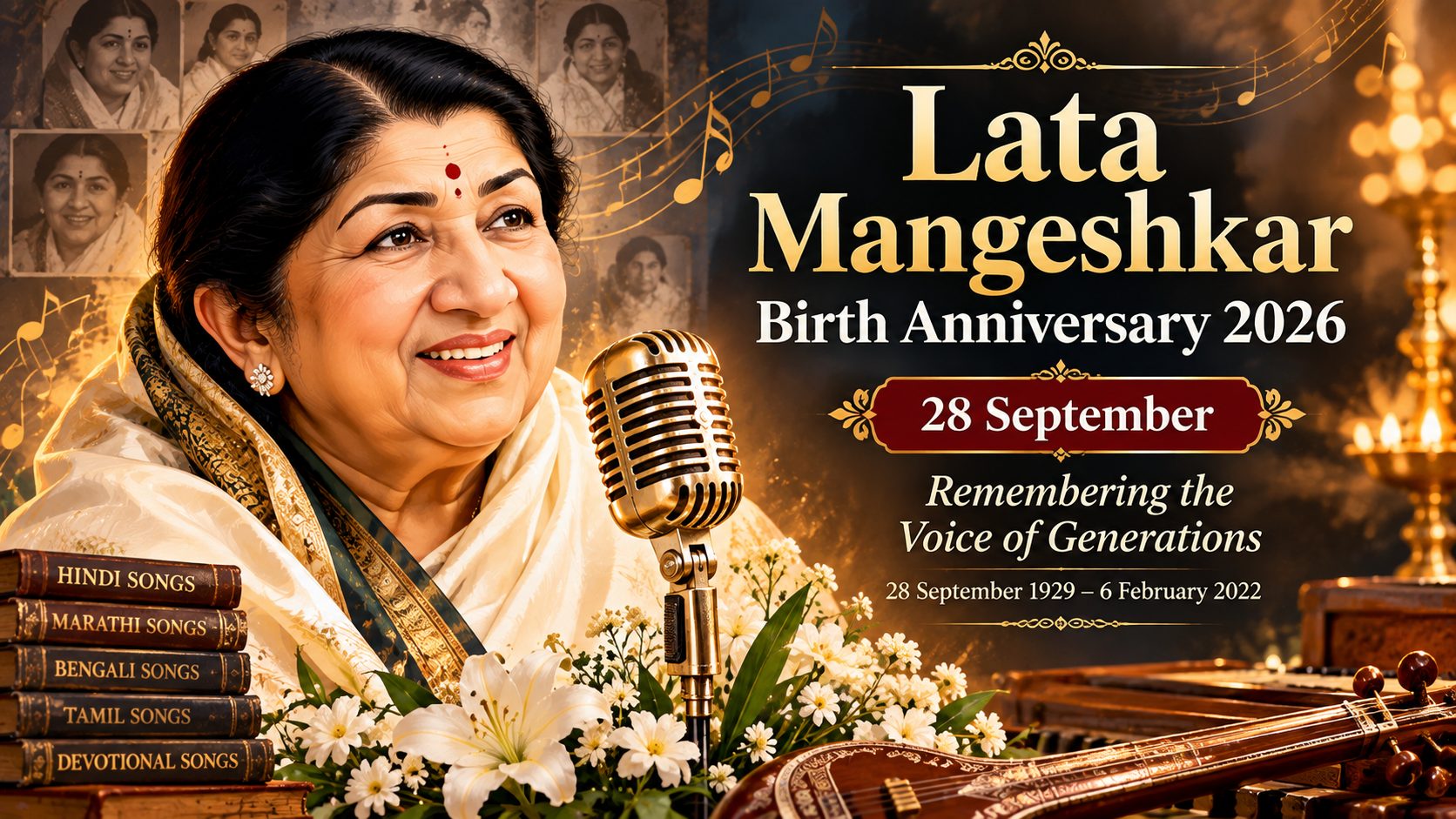 Lata Mangeshkar Birth Anniversary 2026 - 28 September tribute and remembrance