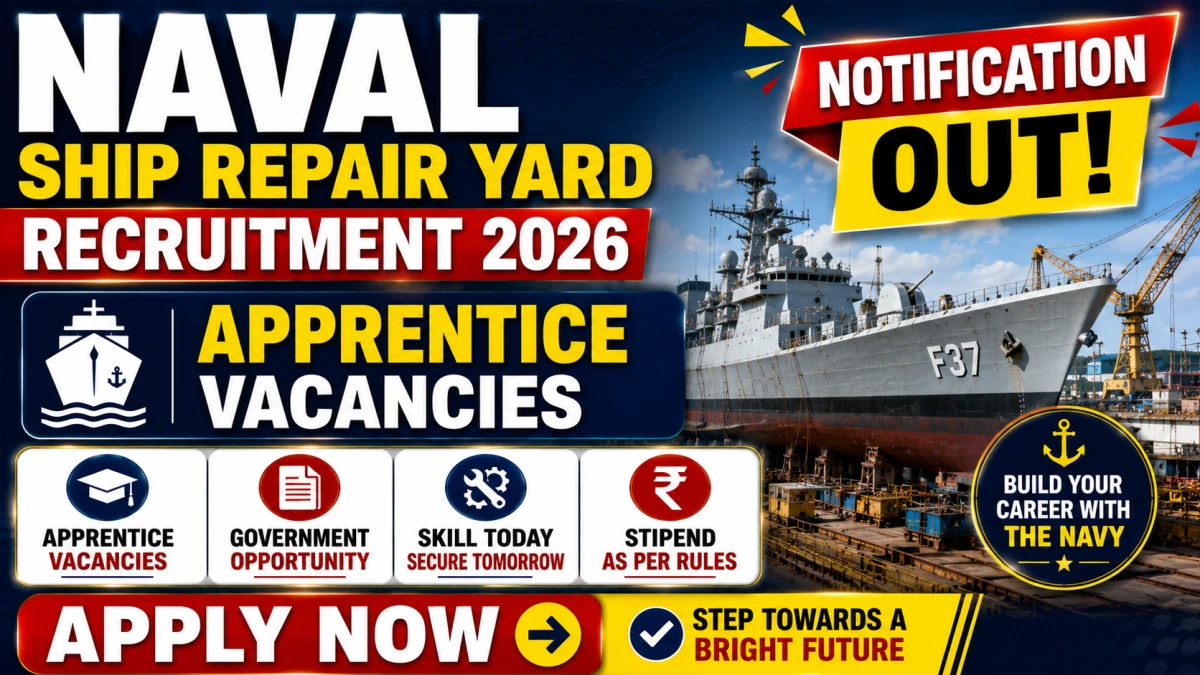 Naval Ship Repair Yard Apprentice Recruitment 2026 featured image