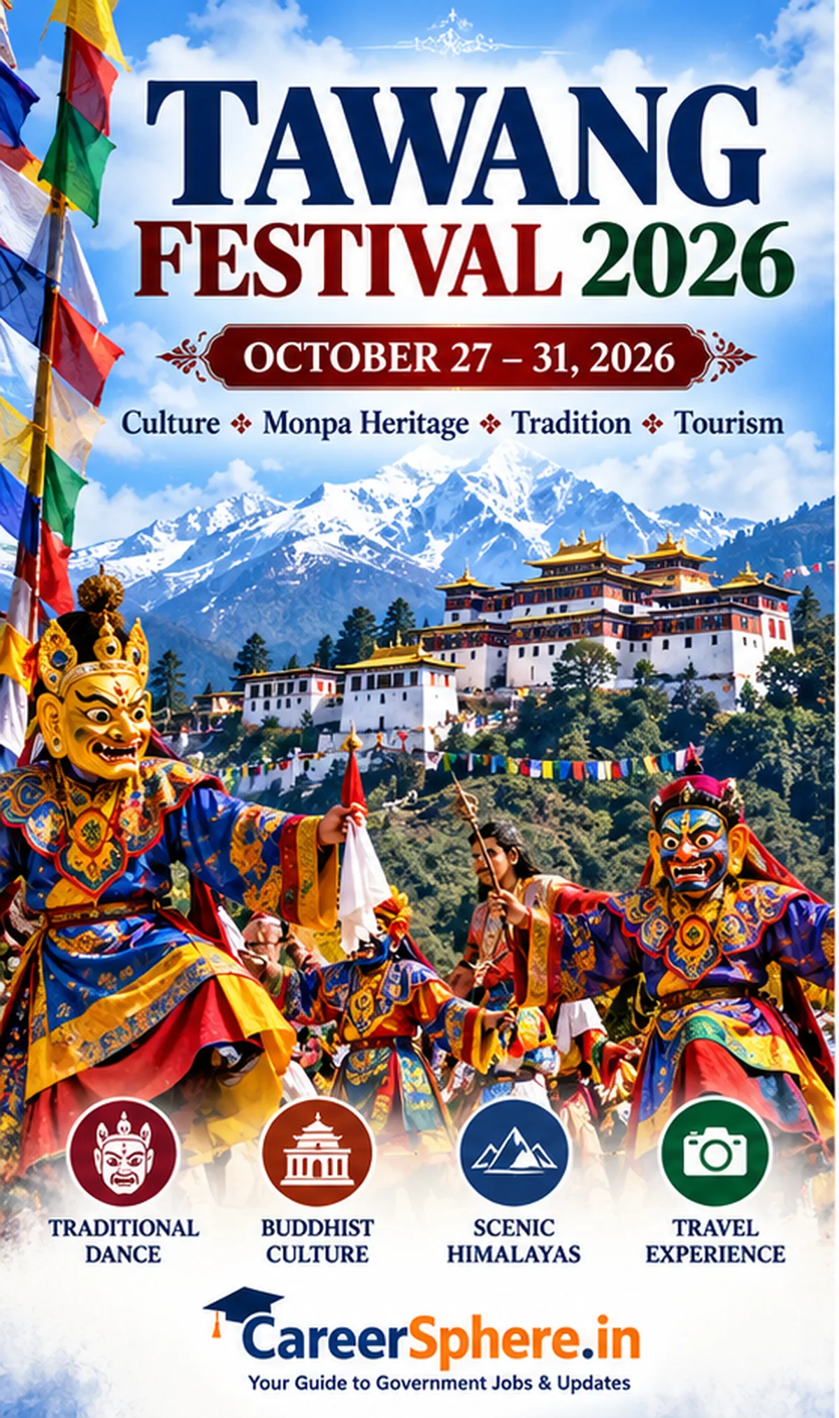 Tawang Festival 2026 – Monpa culture, Tawang Monastery and Arunachal Pradesh tourism