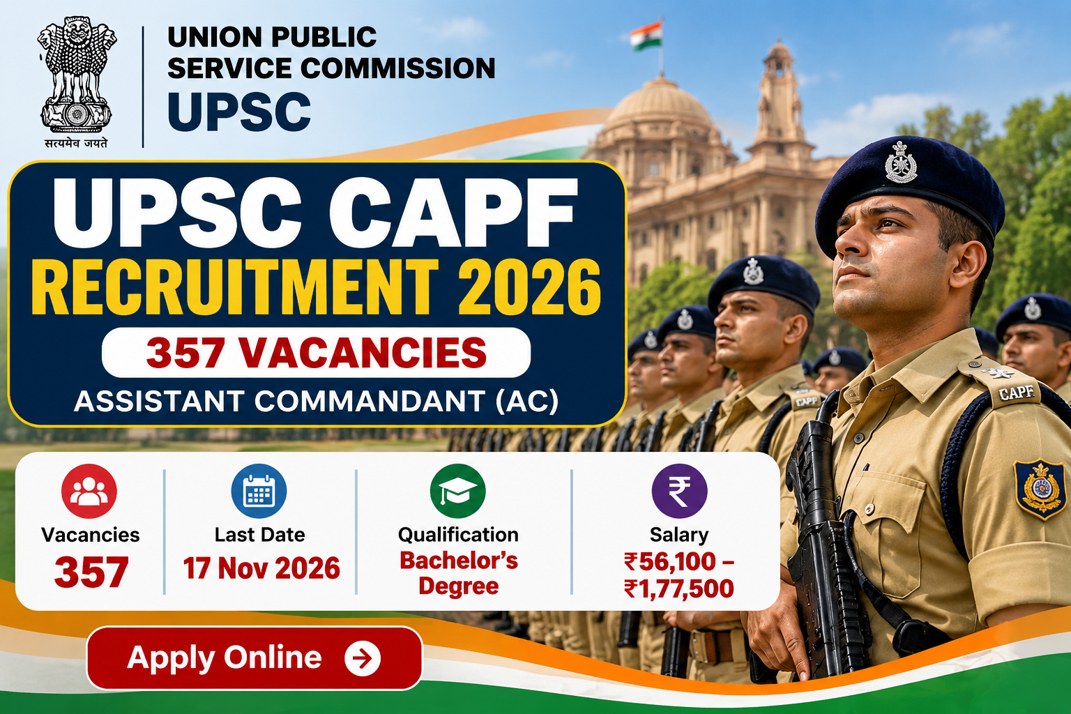 UPSC CAPF AC 2026 recruitment and examination update