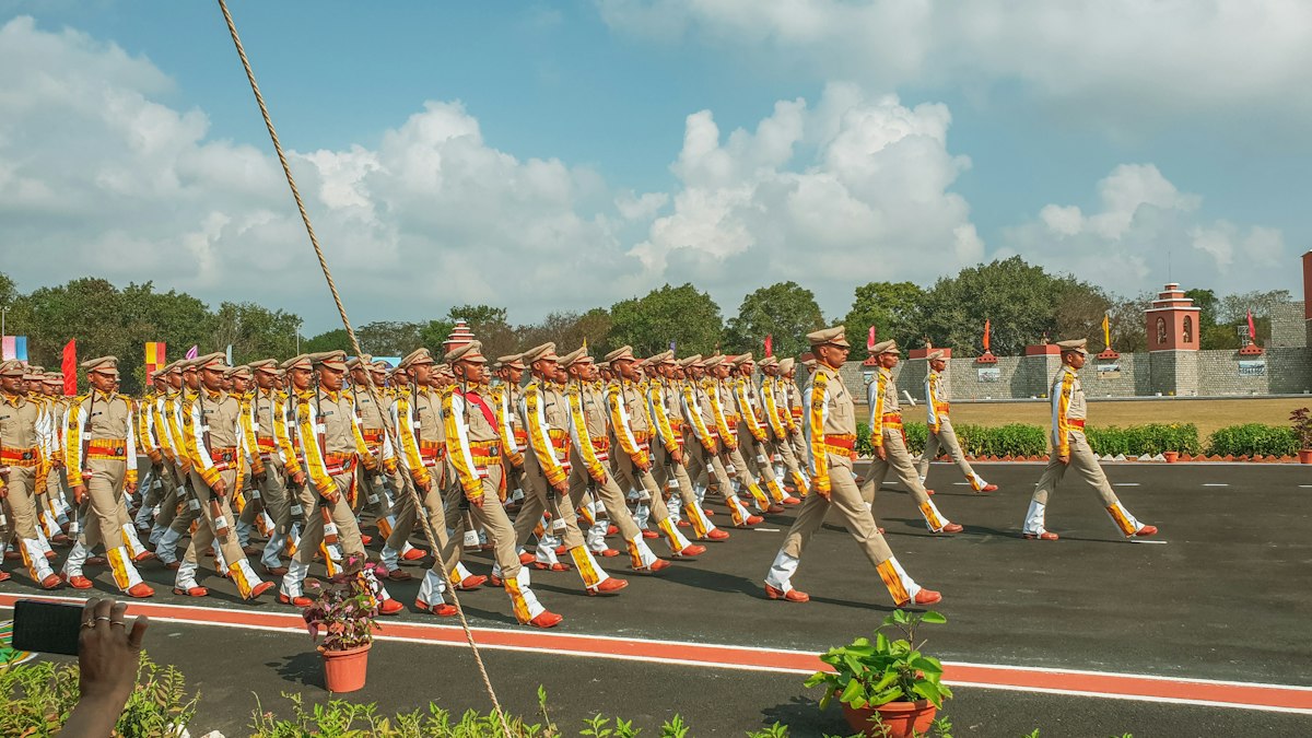 Military officer cadets at a passing out parade representing UPSC CDS 2027 defence officer entry