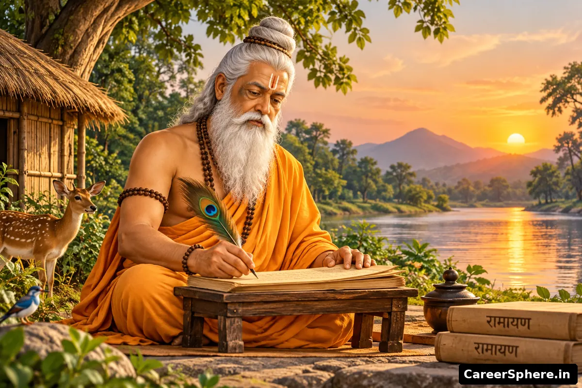 Maharishi Valmiki writing the Ramayana - Valmiki Jayanti 2026