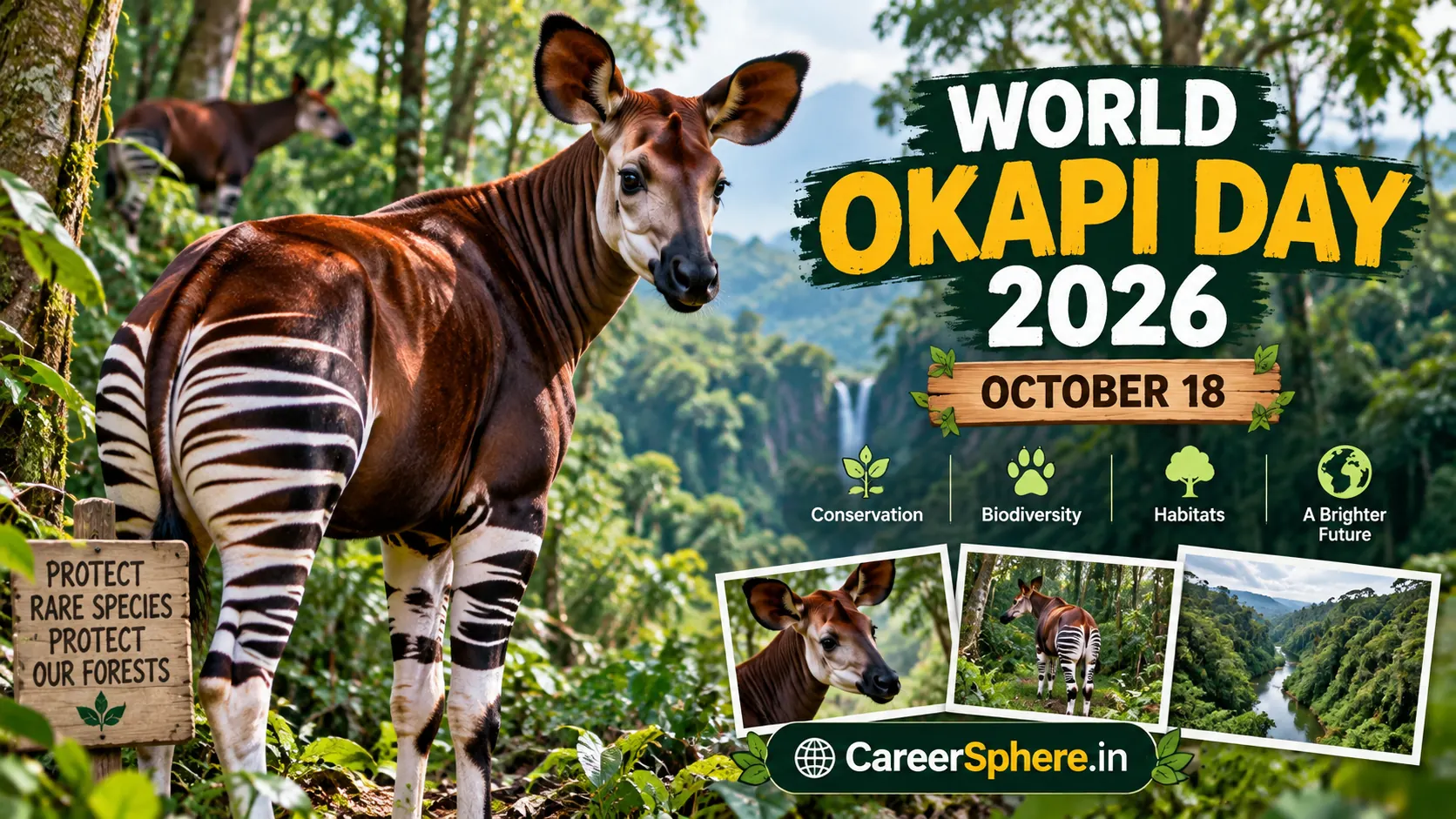 World Okapi Day 2026 – okapi conservation, rainforest habitat and biodiversity awareness