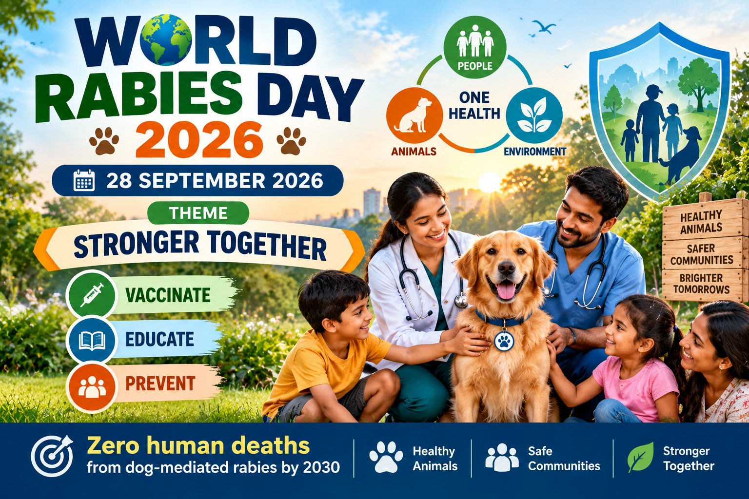 World Rabies Day 2026 September 28 Stronger Together rabies prevention