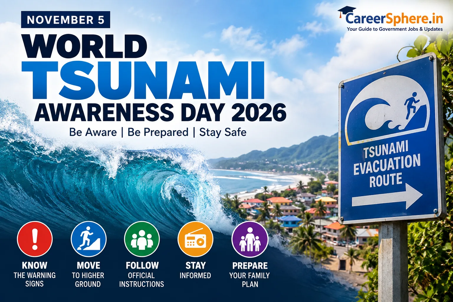 World Tsunami Awareness Day 2026 – tsunami preparedness, evacuation and safety awareness