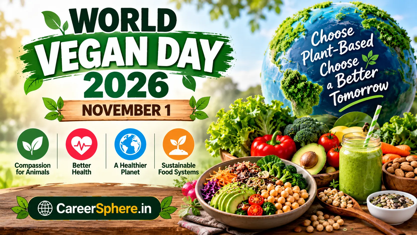 World Vegan Day 2026 – plant-based food, sustainability and vegan awareness