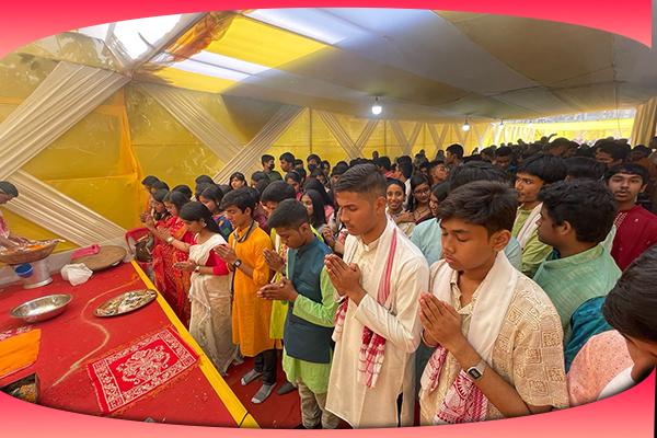 Assam Saraswati Puja school celebration