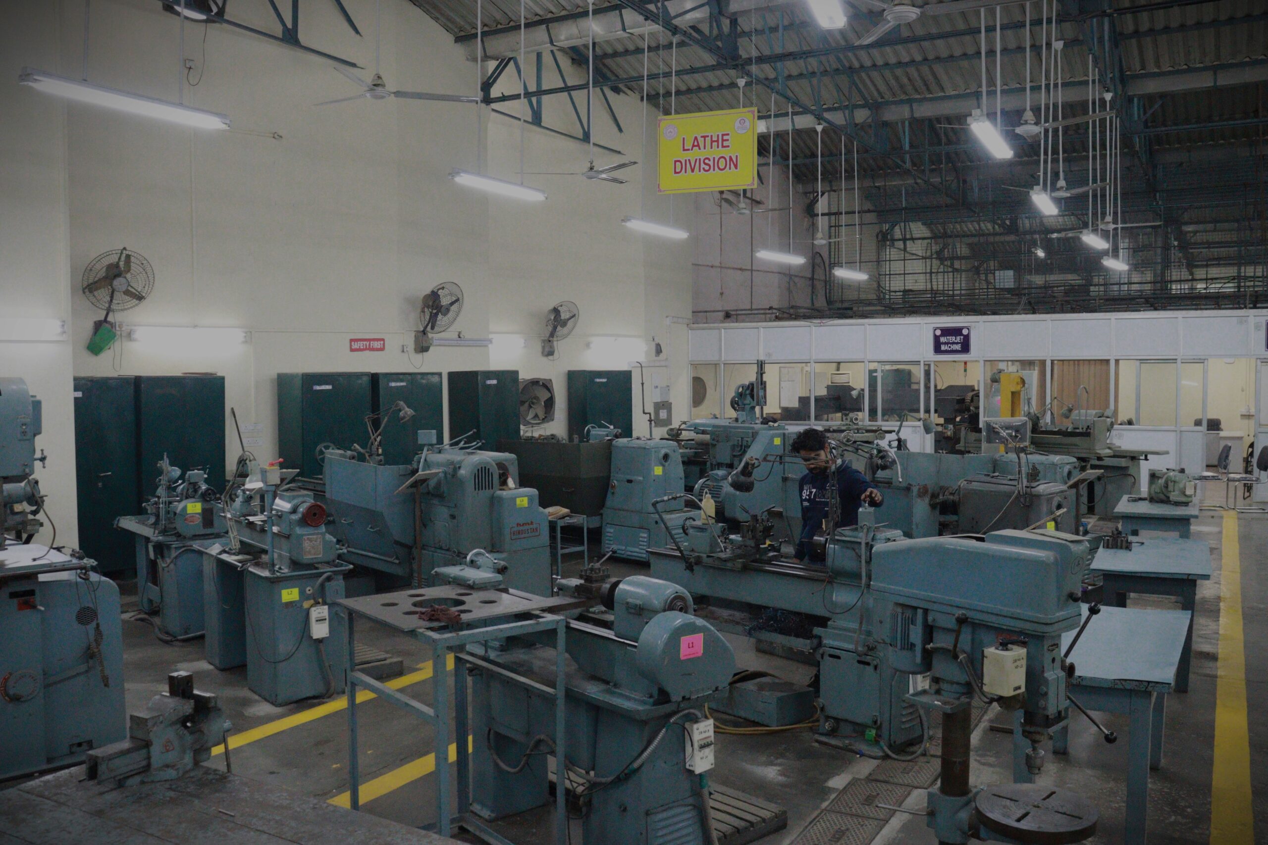 Workshop and lathe equipment at IIT Kanpur, relevant to Project Technician recruitment