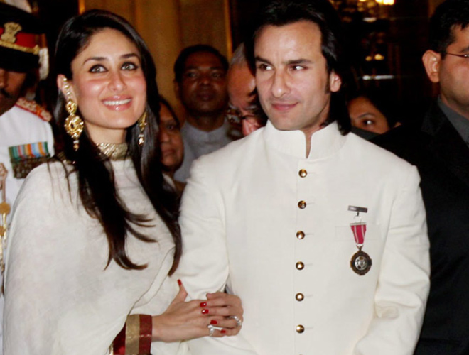 Saif Ali Khan and Kareena Kapoor after their wedding in Mumbai in October 2012